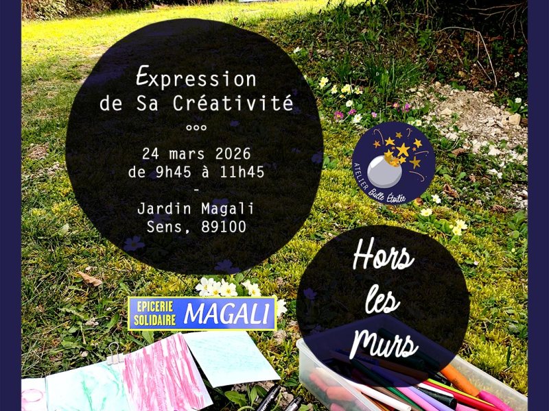 Atelier Hors-les-Murs : « Une histoire de jardin », atelier d’Expression de Sa Créativité au Jardin Solidaire Magali (Sens,&nbsp;89).